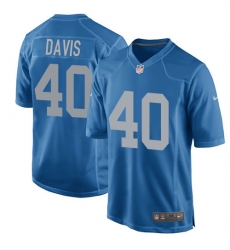 Men's Nike Detroit Lions #40 Jarrad Davis Game Blue Alternate NFL Jersey