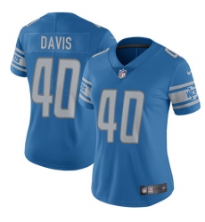 Women's Nike Detroit Lions #40 Jarrad Davis Limited Light Blue Team Color Vapor Untouchable NFL Jersey
