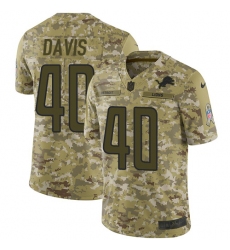Youth Nike Detroit Lions #40 Jarrad Davis Limited Camo 2018 Salute to Service NFL Jersey