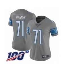 Women's Detroit Lions #71 Ricky Wagner Limited Steel Rush Vapor Untouchable 100th Season Football Jersey