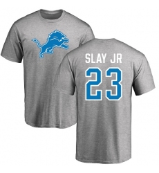 NFL Nike Detroit Lions #23 Darius Slay Jr Ash Name & Number Logo T-Shirt