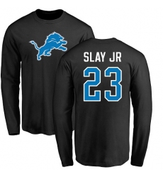 NFL Nike Detroit Lions #23 Darius Slay Jr Black Name & Number Logo Long Sleeve T-Shirt