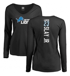 NFL Women's Nike Detroit Lions #23 Darius Slay Jr Black Backer Long Sleeve T-Shirt
