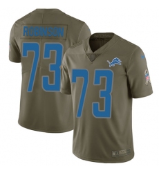 Men's Nike Detroit Lions #73 Greg Robinson Limited Olive 2017 Salute to Service NFL Jersey