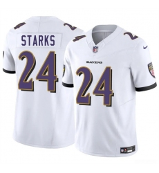 Men's Baltimore Ravens #24 Malaki Starks White 2025 Draft F.U.S.E. Vapor Limited Football Jersey