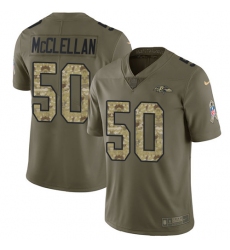 Youth Nike Baltimore Ravens #50 Albert McClellan Limited Olive/Camo Salute to Service NFL Jersey