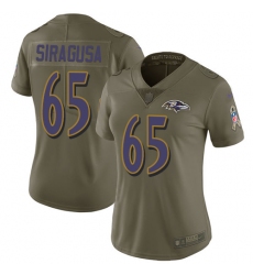 Women's Nike Baltimore Ravens #65 Nico Siragusa Limited Olive 2017 Salute to Service NFL Jersey