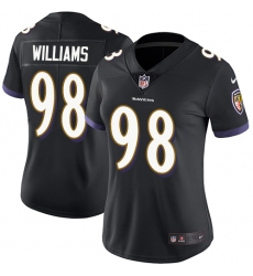 Women's Nike Baltimore Ravens #98 Brandon Williams Black Alternate Vapor Untouchable Limited Player NFL Jersey