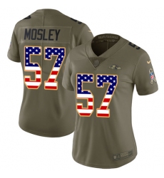 Women's Nike Baltimore Ravens #57 C.J. Mosley Limited Olive/USA Flag Salute to Service NFL Jersey