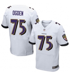 Men's Nike Baltimore Ravens #75 Jonathan Ogden Elite White NFL Jersey