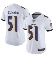 Women's Nike Baltimore Ravens #51 Kamalei Correa White Vapor Untouchable Limited Player NFL Jersey