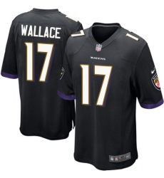 Men's Nike Baltimore Ravens #17 Mike Wallace Game Black Alternate NFL Jersey