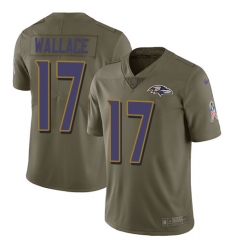 Youth Nike Baltimore Ravens #17 Mike Wallace Limited Olive 2017 Salute to Service NFL Jersey