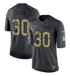 Youth Nike Baltimore Ravens #30 Kenneth Dixon Limited Black 2016 Salute to Service NFL Jersey