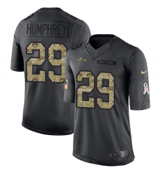 Men's Nike Baltimore Ravens #29 Marlon Humphrey Limited Black 2016 Salute to Service NFL Jersey