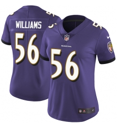 Women's Nike Baltimore Ravens #56 Tim Williams Purple Team Color Vapor Untouchable Limited Player NFL Jersey