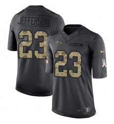 Youth Nike Baltimore Ravens #23 Tony Jefferson Limited Black 2016 Salute to Service NFL Jersey