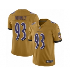 Youth Baltimore Ravens #93 Chris Wormley Limited Gold Inverted Legend Football Jersey