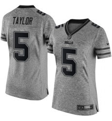 Women's Nike Buffalo Bills #5 Tyrod Taylor Limited Gray Gridiron NFL Jersey