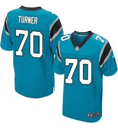 Men's Nike Carolina Panthers #70 Trai Turner Elite Blue Alternate NFL Jersey