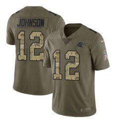 Youth Nike Carolina Panthers #12 Charles Johnson Limited Olive/Camo 2017 Salute to Service NFL Jersey