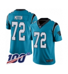 Men's Carolina Panthers #72 Taylor Moton Blue Alternate Vapor Untouchable Limited Player 100th Season Football Jersey