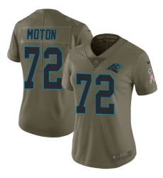 Women's Nike Carolina Panthers #72 Taylor Moton Limited Olive 2017 Salute to Service NFL Jersey