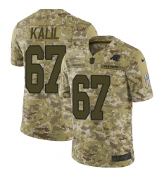 Youth Nike Carolina Panthers #67 Ryan Kalil Limited Camo 2018 Salute to Service NFL Jersey
