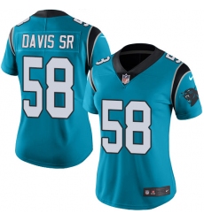 Women's Nike Carolina Panthers #58 Thomas Davis Blue Alternate Vapor Untouchable Limited Player NFL Jersey