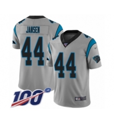 Men's Carolina Panthers #44 J.J. Jansen Silver Inverted Legend Limited 100th Season Football Jersey