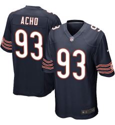 Men's Nike Chicago Bears #93 Sam Acho Game Navy Blue Team Color NFL Jersey