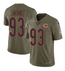 Men's Nike Chicago Bears #93 Sam Acho Limited Olive 2017 Salute to Service NFL Jersey