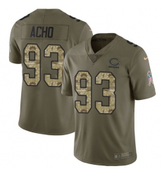 Men's Nike Chicago Bears #93 Sam Acho Limited Olive/Camo Salute to Service NFL Jersey