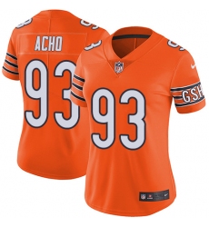 Women's Nike Chicago Bears #93 Sam Acho Limited Orange Rush Vapor Untouchable NFL Jersey