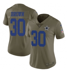Women's Nike Dallas Cowboys #30 Anthony Brown Limited Olive 2017 Salute to Service NFL Jersey