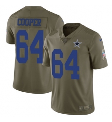 Men's Nike Dallas Cowboys #64 Jonathan Cooper Limited Olive 2017 Salute to Service NFL Jersey