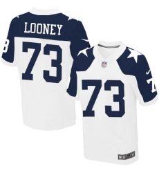 Men's Nike Dallas Cowboys #73 Joe Looney Elite White Throwback Alternate NFL Jersey