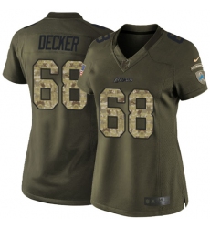Women's Nike Detroit Lions #68 Taylor Decker Elite Green Salute to Service NFL Jersey