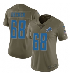 Women's Nike Detroit Lions #68 Taylor Decker Limited Olive 2017 Salute to Service NFL Jersey