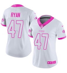 Women's Nike Green Bay Packers #47 Jake Ryan Limited White/Pink Rush Fashion NFL Jersey