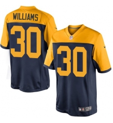 Men's Nike Green Bay Packers #30 Jamaal Williams Limited Navy Blue Alternate NFL Jersey