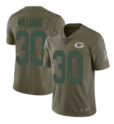 Men's Nike Green Bay Packers #30 Jamaal Williams Limited Olive 2017 Salute to Service NFL Jersey