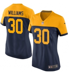 Women's Nike Green Bay Packers #30 Jamaal Williams Limited Navy Blue Alternate NFL Jersey