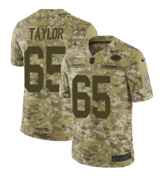 Youth Nike Green Bay Packers #65 Lane Taylor Limited Camo 2018 Salute to Service NFL Jersey