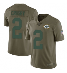 Men's Nike Green Bay Packers #2 Mason Crosby Limited Olive 2017 Salute to Service NFL Jersey