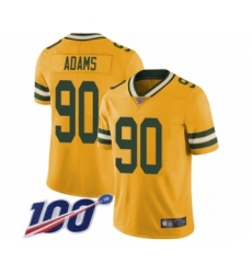 Men's Green Bay Packers #90 Montravius Adams Limited Gold Rush Vapor Untouchable 100th Season Football Jersey