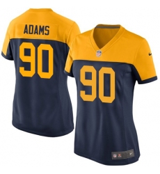 Women's Nike Green Bay Packers #90 Montravius Adams Limited Navy Blue Alternate NFL Jersey