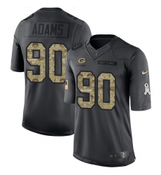 Youth Nike Green Bay Packers #90 Montravius Adams Limited Black 2016 Salute to Service NFL Jersey