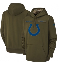Men's Indianapolis Colts Nike Olive Salute to Service Sideline Therma Performance Pullover Hoodie