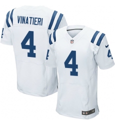 Men's Nike Indianapolis Colts #4 Adam Vinatieri Elite White NFL Jersey